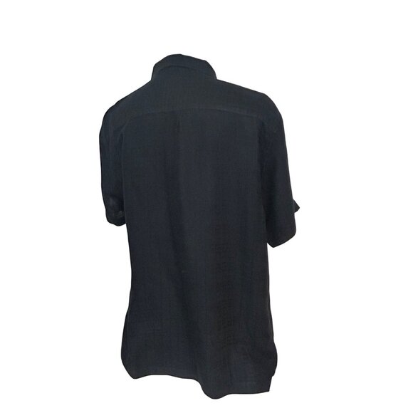 Tommy Bahama Black Short Sleeve Button-Up Shirt XL Linen - Picture 3 of 5